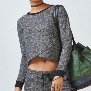 NWT Fabletics Gray French Terry Keeva Pullover